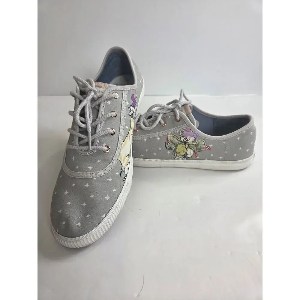 Disney Toms Shoes Women’s Sz 9.5 Dopey Gray Snow White Seven Dwarfs